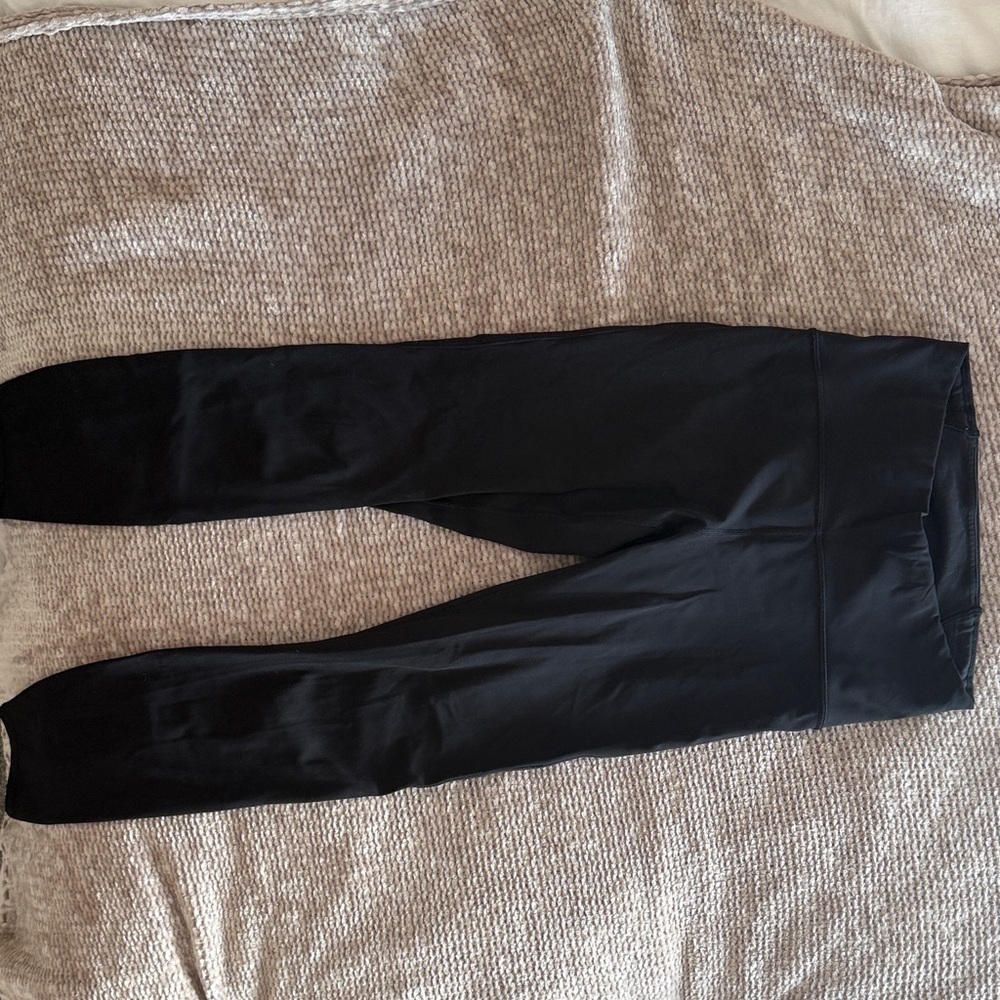 Lululemon Black Leggings with Mesh Calf Detail